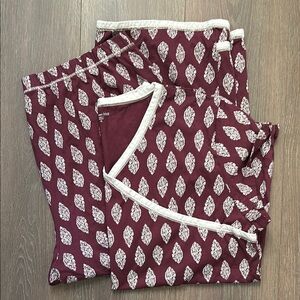 Garnet Hill Organic Cotton Asian Wrap Short Sleeve Pajamas. Size XL